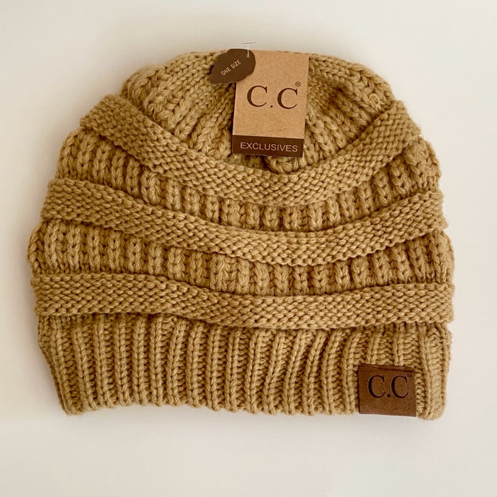 NWT C.C Knit Beanie (Camel Color)
